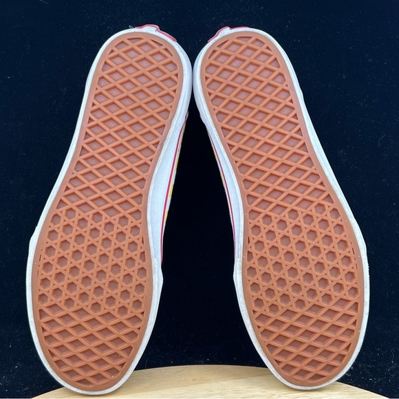 Vans Old Skool Red/ Blue/ Yellow Checkerboard Sz 6Y/Women’s Size 7.5 Skate Shoes - Picture 8 of 10